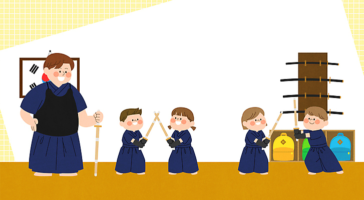 전신 학생 여자 남자 어린이 허리손 일러스트 책가방 서기 들기 소녀 소년 여러명 성인 노란색 강사 교사 경쟁 칼 태극기 서랍장 검도 죽도 검도복 거치대 검도복장 검도장 검도학원 사범 국내일러스트 AI파일 직업 컬러 포즈 가구 다수 컨셉 유니폼 가방 스포츠시설 모션 도복 사람 격투기 국기 학원 검도용품 파일형식 벡터