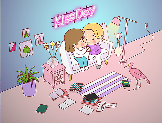 전신 한마리 커플 여자 기념일 남자 화분 분홍색 하늘색 일러스트 조류 편지봉투 조명 키스 사랑 앉기 이벤트 성인 두명 책 손잡기 스탠드 네온 키스데이 성인만 국내일러스트 AI파일 동물 1 감정 컬러 관계 모션 데이이벤트 봉투 사람 파란색 편지 애정표현 파일형식 벡터