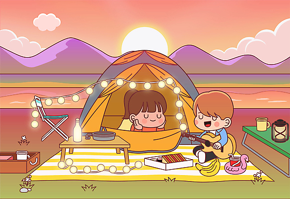 전신 구름 커플 여자 기념일 남자 연주 일러스트 노래 데이이벤트 조명 산 텐트 사랑 들기 앉기 이벤트 상반신 성인 두명 태양 노을 주황색 턱괴기 캠핑 랜턴 통기타 돗자리 성인만 국내일러스트 AI파일 자연요소 감정 음악 컬러 관계 모션 레저 캠핑도구 사람 기타 파일형식 벡터