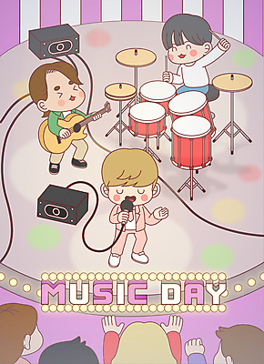 전신 여자 남자 연주 일러스트 노래 데이이벤트 서기 들기 앉기 이벤트 여러명 상반신 성인 보라색 콘서트 무대 기타 밴드 드럼 앰프 뮤직데이 성인만 국내일러스트 AI파일 기념일 음악 컬러 음향기기 다수 모션 현악기 타악기 사람 공연 파일형식 벡터