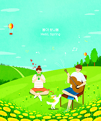 전신 PSD 나무 한마리 여자 남자 꽃 꽃다발 연주 의자 음표 일러스트 앉기 성인 두명 봄 기타 열기구 하트 강아지 언덕 민트색 봄맞이 성인만 국내일러스트 모양 식물 1 기호 계절 음악 컬러 가구 항공교통 모션 현악기 사람 반려동물 개 파일형식