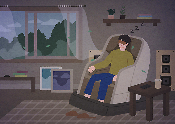 전신 PSD 남자 화분 음료 가구 일러스트 창문 탁자 휴식 슬리퍼 한명 앉기 성인 스마트폰 갈색 잠 커튼 편안함 불면증 수면안대 성인남자한명만 안마의자 국내일러스트 1 컬러 생활용품 신발 컨셉 의자 모션 사람 핸드폰 스마트기기 감각 질병 안대 남자한명만 성인남자만 파일형식