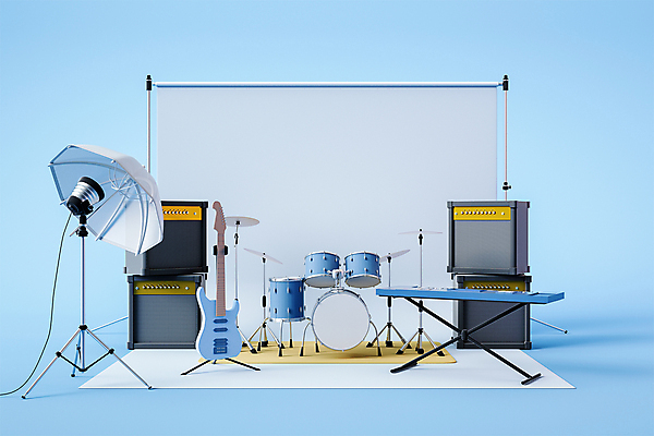 PSD 편집 편집이미지 하늘색 스튜디오 조명 사람없음 3D 밴드 일렉기타 디지털합성 드럼 촬영실 앰프 신디사이저 조명장치 촬영장비 편집소스 배경지 편집3D 음악 음향기기 타악기 파란색 공간 장비 기타 도구 건반악기 파일형식
