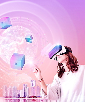 PSD 서양인 편집이미지 여자 지구 분홍색 한명 빌딩 상반신 20대 성인 건물 디지털 터치 도시 큐브 정사각형 디지털산업 가상공간 입체도형 홀로그램 가상현실 성인여자한명만 오큘러스 VR기기 메타버스 이미지편집 도형 외국인 1 건축물 산업 컬러 사람 청년 기계 입체 여자한명만 성인여자만 파일형식