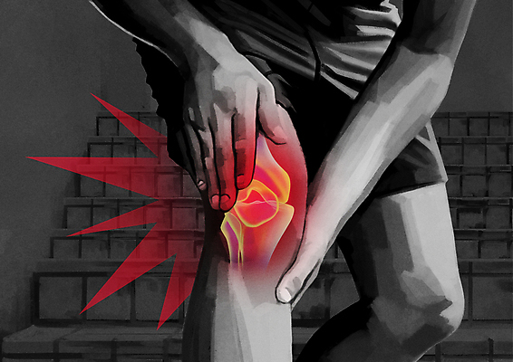 PSD 남자 일러스트 한명 성인 계단 고통 회색 하반신 다리 잡기 관절 무릎 감싸기 관절뼈 무릎통증 성인남자한명만 국내일러스트 1 감정 컬러 모션 뼈 사람 신체부위 남자한명만 성인남자만 파일형식