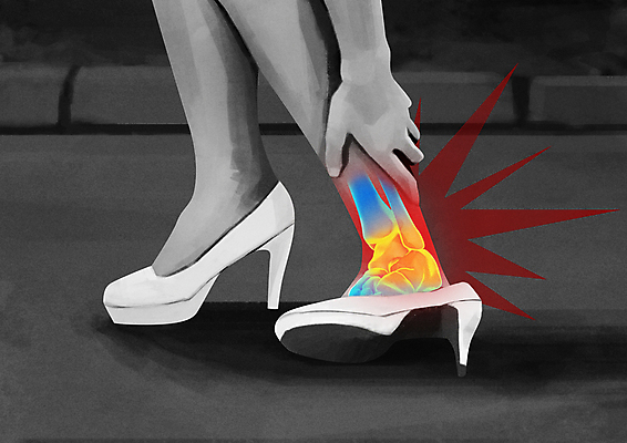 PSD 손 일러스트 발 뼈 그림자 신체부위 고통 회색 다리 하이힐 발목 감싸기 발목통증 국내일러스트 감정 구두 컬러 모션 사람 여성화 파일형식