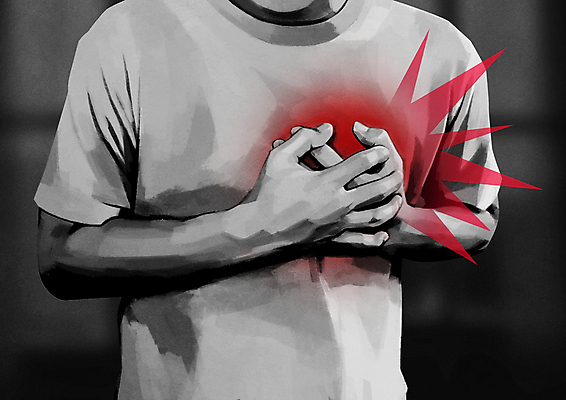 PSD 남자 일러스트 한명 상반신 성인 고통 회색 심장 가슴 가슴통증 감싸기 심장질환 성인남자한명만 국내일러스트 1 감정 컬러 모션 사람 신체부위 장기_의학 질병 남자한명만 성인남자만 파일형식