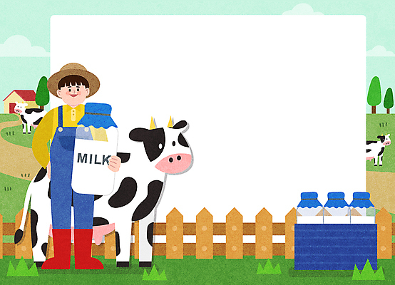 전신 나무 구름 남자 농업 일러스트 주택 프레임 세마리 한명 서기 들기 성인 울타리 목장 우유 우유병 젖소 밀짚모자 귀농 전원생활 성인남자한명만 청년농부 국내일러스트 AI파일 자연요소 식물 모자_잡화 1 산업 모션 병_용기 유제품 3 사람 건물 생활 담장 소 농부 남자한명만 성인남자만 파일형식 벡터