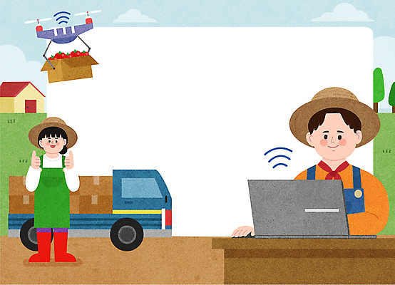 전신 나무 구름 여자 남자 농업 일러스트 주택 프레임 상반신 성인 두명 노트북 트럭 최고 배송 밀짚모자 귀농 따봉 전원생활 택배상자 드론 성인만 스마트팜 청년농부 국내일러스트 AI파일 자연요소 식물 모자_잡화 산업 자동차 사람 건물 생활 전자제품 상자 농장 농부 택배 파일형식 벡터