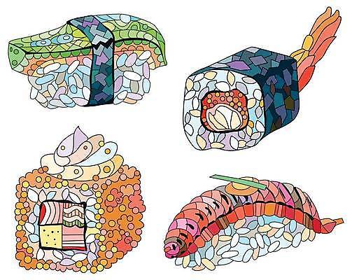 EPS 해외이미지 손 아시아 음식 패턴 일러스트 밥 오이 새우 건강 어류 요리 미술 동양인 성인 그래픽 세트 주방 식당 일본 저녁식사 초밥 회 흰색 신선 해조류 맛 낙서 인쇄 스케치 참치 그림 롤 페이지 연어 아보카도 점심식사 고립 맛있는 해외일러스트 나라 컬러 컨셉 무늬 채소 과일 문화예술 갑각류 사람 인종 신체부위 상점 식사 수중동물 해양식물 일본음식 파일형식 벡터 이미지허브