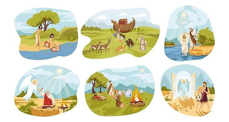 EPS 해외이미지 동물 여자 기독교 종교 일러스트 사람 물 강 성경 천주교 예수 영혼 역사 성자 축복 만화 증거 신성 천국 귀족 복음 세례 신앙심 파라다이스 시리즈 해외일러스트 자연요소 컨셉 종교용품 신_종교 파일형식 벡터 이미지허브