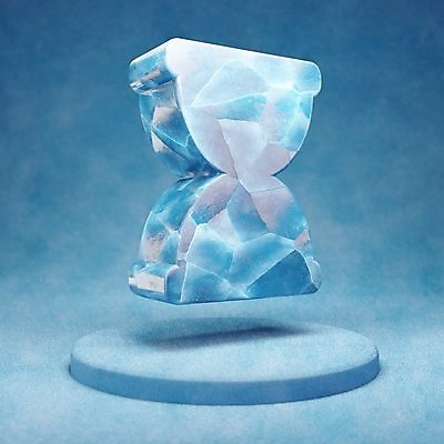 포토 JPG 해외이미지 사람없음 파란색 3D 얼음 모래시계 입체 오브젝트 해외포토 자연요소 모래 시계 컬러 디지털합성 파일형식 이미지허브