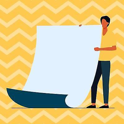 EPS 해외이미지 남자 종이 백그라운드 일러스트 프레임 한명 들기 성인 노란색 잡기 비즈니스맨 얼굴없음 성인남자한명만 카피스페이스 해외일러스트 1 컬러 비즈니스 모션 사람 공백 직장인 남자한명만 성인남자만 파일형식 벡터 이미지허브