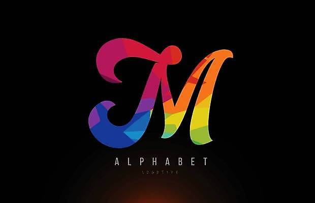 EPS 해외이미지 일러스트 사람없음 심볼 M 무지개색 해외일러스트 알파벳 컬러풀 파일형식 벡터 이미지허브