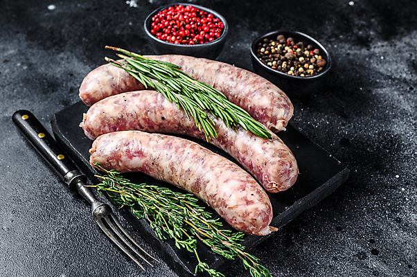 포토 JPG 해외이미지 검은배경 실내 사람없음 소시지 로즈메리 백리향 해외포토 백그라운드 내부 검은색 가공식품 허브 파일형식 이미지허브