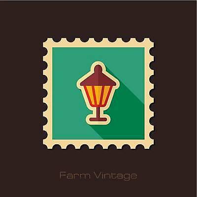 EPS 해외이미지 일러스트 전등 사람없음 초록색 우표 해외일러스트 컬러 조명 파일형식 벡터 이미지허브