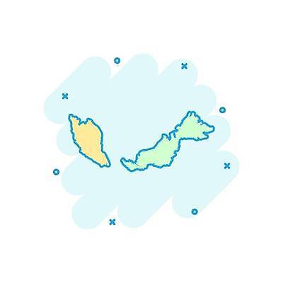 EPS 해외이미지 나라 지도 일러스트 사람없음 말레이시아 민트색 해외일러스트 아시아 컬러 파일형식 벡터 이미지허브