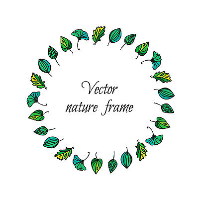 JPG 해외이미지 잎 일러스트 프레임 사람없음 원형프레임 해외일러스트 식물 원형 파일형식 이미지허브