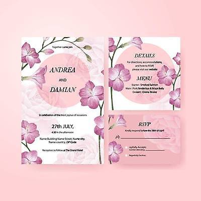 EPS 해외이미지 꽃 분홍색 잎 일러스트 사람없음 흰색 분위기 청첩장 손그림 감성 잎줄기 해외일러스트 식물 줄기 컬러 컨셉 카드_감사 파일형식 벡터 이미지허브