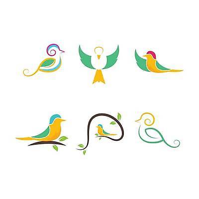 EPS 해외이미지 디자인 일러스트 조류 사람없음 나뭇가지 심볼 브랜딩 해외일러스트 나무 동물 파일형식 벡터 이미지허브