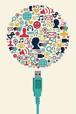 EPS 해외이미지 실루엣 인터넷 일러스트 통신 사람모양 사람없음 원형 메시지 이메일 USB케이블 케이블선 소셜네트워크 소셜미디어 해외일러스트 모양 도형 촬영기법 전선 USB 파일형식 벡터 이미지허브