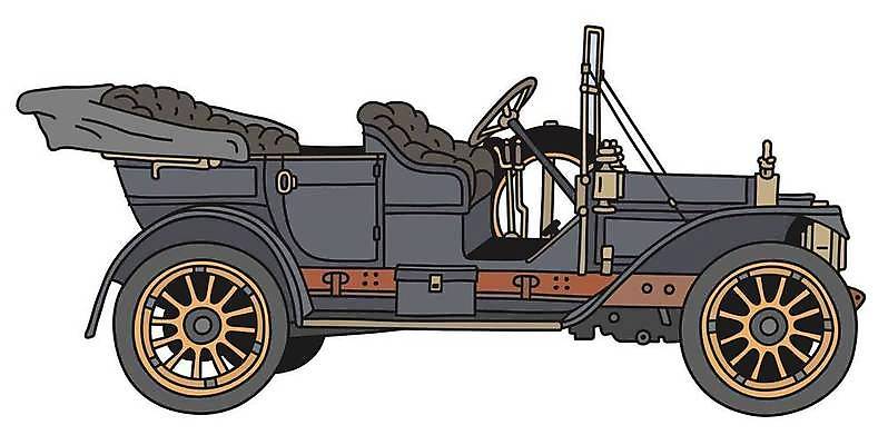 EPS 해외이미지 일러스트 자동차 사람없음 회색 빈티지 오픈 클래식 오픈카 복고 클래식카 해외일러스트 육상교통 컬러 컨셉 승용차 파일형식 벡터 이미지허브