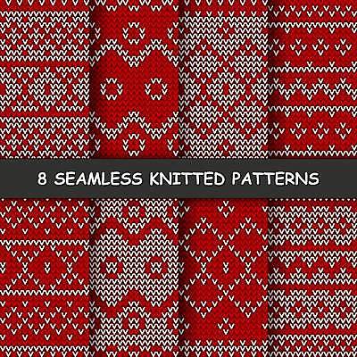 EPS 해외이미지 디자인 백그라운드 패턴 일러스트 따뜻함 사람없음 빨간색 다양 직물 뜨개질 질감 해외일러스트 컬러 다수 무늬 취미 파일형식 벡터 이미지허브