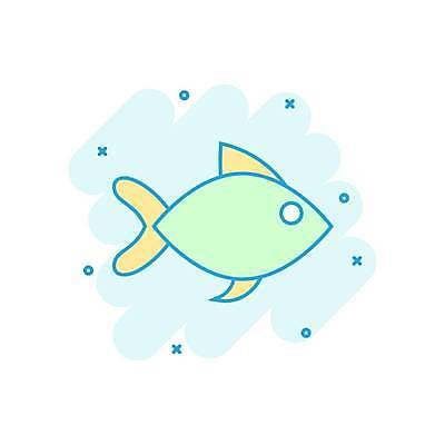 EPS 해외이미지 한마리 일러스트 어류 사람없음 민트색 해외일러스트 1 컬러 수중동물 파일형식 벡터 이미지허브