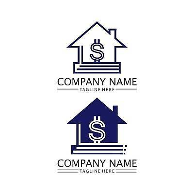 EPS 해외이미지 디자인 일러스트 사람없음 달러 남색 심볼 집모양 해외일러스트 모양 컬러 돈 파일형식 벡터 이미지허브