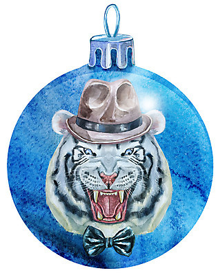 포토 JPG 해외이미지 백그라운드 크리스마스 겨울 나비넥타이 미술 사람없음 장식볼 호랑이 중절모 포효 해외포토 모자_잡화 계절 기념일 포유류 넥타이 문화예술 장식 외침 파일형식 이미지허브