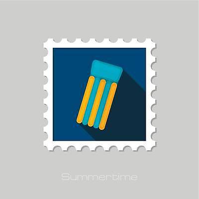 EPS 해외이미지 일러스트 사람없음 남색 비치베드 우표 해외일러스트 컬러 파일형식 벡터 이미지허브