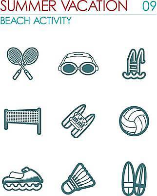 EPS 해외이미지 안경 스포츠 바다 여행 일러스트 사다리 공 놀이 휴가 고글 여름 세트 수영 라켓 서핑보드 서핑 배구 당구 심볼 사인 배드민턴 해외일러스트 잡화 계절 스포츠용품 구기 도구 수상스포츠 보드_스포츠 파일형식 벡터 이미지허브