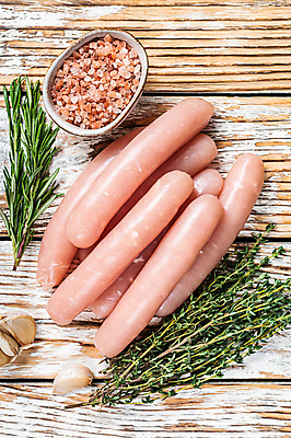 포토 JPG 해외이미지 실내 사람없음 소시지 로즈메리 백리향 나무배경 핑크솔트 해외포토 백그라운드 내부 가공식품 허브 소금 파일형식 이미지허브