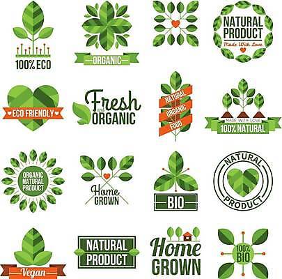 EPS 해외이미지 잎 일러스트 자연 사람없음 초록색 세트 라벨 환경보전 바이오 환경운동 해외일러스트 식물 컬러 프레임 그린캠페인 사회이슈 생태계 파일형식 벡터 이미지허브