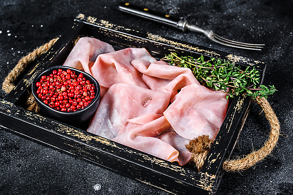 포토 JPG 해외이미지 검은배경 실내 사람없음 햄 나무쟁반 백리향 해외포토 백그라운드 쟁반 육류 내부 목재 검은색 파일형식 이미지허브