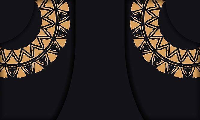 EPS 해외이미지 문양 백그라운드 일러스트 사람없음 검은색 금색 빈티지 화려 고급 아치 해외일러스트 컬러 컨셉 파일형식 벡터 이미지허브