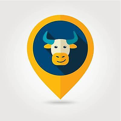 EPS 해외이미지 한마리 일러스트 사람없음 농장 원형 황소 위치 해외일러스트 도형 1 농업 소 파일형식 벡터 이미지허브