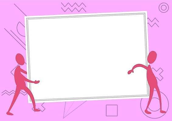 EPS 해외이미지 일러스트 프레임 사람모양 들기 사람없음 사각형 가리킴 기하학 카피스페이스 해외일러스트 모양 도형 무늬 모션 손짓 공백 파일형식 벡터 이미지허브