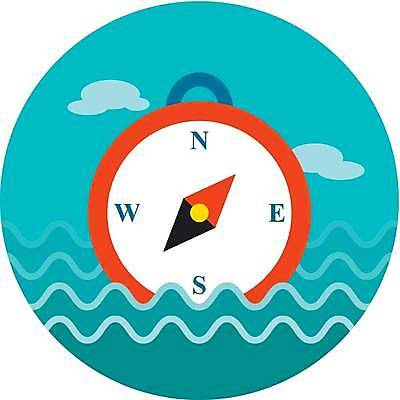 EPS 해외이미지 바다 하늘색 일러스트 사람없음 나침반 해외일러스트 파란색 파일형식 벡터 이미지허브