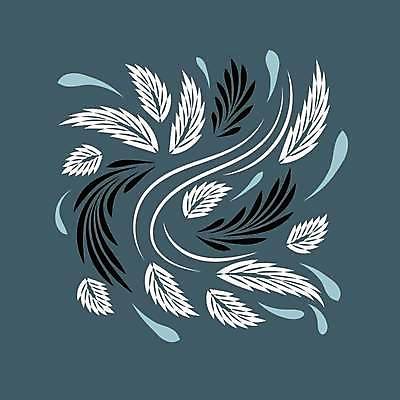 EPS 해외이미지 디자인 꽃 잎 일러스트 미술 사람없음 화려 청록색 민화 국경 해외일러스트 식물 컬러 컨셉 문화예술 그림 파일형식 벡터 이미지허브