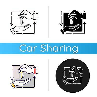 EPS 해외이미지 디자인 화살표 라인일러스트 일러스트 열쇠 사람없음 세트 주기 순환 손모양 획득 자동차열쇠 렌탈 공유경제 카쉐어링 해외일러스트 모양 모션 경제 파일형식 벡터 손_신체부위 이미지허브