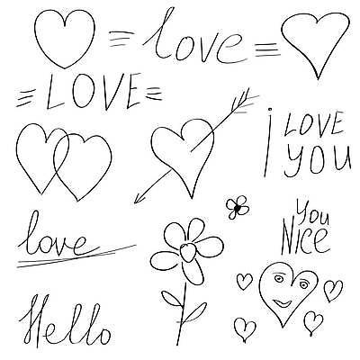 EPS 해외이미지 꽃 일러스트 화살 사랑 사람없음 하트 손그림 해외일러스트 모양 식물 감정 파일형식 벡터 이미지허브