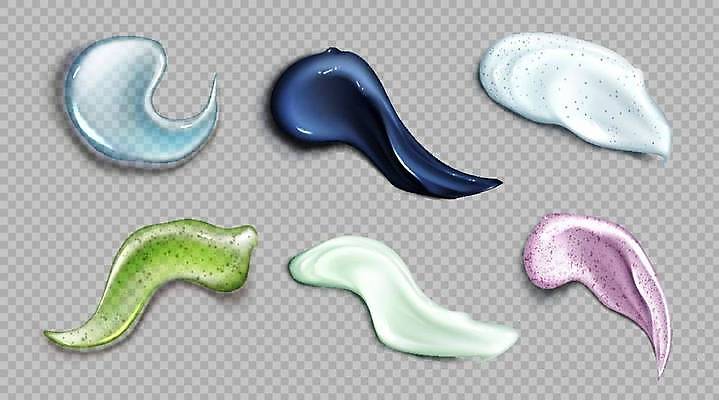 EPS 해외이미지 디자인 일러스트 사람없음 세트 화장품 터치 크림 질감 엘리먼트 해외일러스트 뷰티 파일형식 벡터 이미지허브