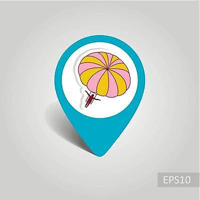 EPS 해외이미지 디자인 스포츠 바다 지도 일러스트 휴가 휴식 여름 떨어짐 스카이다이빙 낙하산 위치 고립 충고 해외일러스트 계절 컨셉 익스트림스포츠 파일형식 벡터 이미지허브