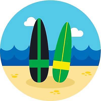 EPS 해외이미지 일러스트 해변 사람없음 서핑보드 해외일러스트 바다 보드_스포츠 파일형식 벡터 이미지허브