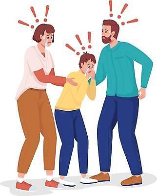 EPS 해외이미지 전신 여자 남자 아들 어린이 일러스트 엄마 서기 소년 성인 세명 놀람 아빠 느낌표 울음 해외일러스트 기호 감정 가족 모션 표정 사람 파일형식 벡터 이미지허브