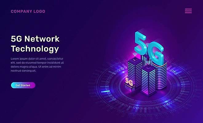 EPS 해외이미지 디자인 일러스트 빌딩 사람없음 그래픽 홈페이지 디지털 보라색 과학기술 네트워크 아이소메트릭 인터페이스 5G 해외일러스트 컬러 기술 IT 건물 파일형식 벡터 이미지허브