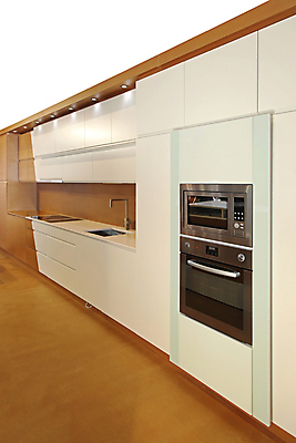 포토 JPG 해외이미지 새로움 주택 사람없음 내부 주방 기계 흰색 전자레인지 오븐 계산대 캐비닛 싱크대 수도꼭지 해외포토 컬러 컨셉 건물 가전제품 레인지 사물함 개수대 파일형식 이미지허브