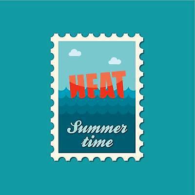 EPS 해외이미지 영어 바다 일러스트 사람없음 파란색 단어 뜨거움 우표 해외일러스트 문자 컬러 파일형식 벡터 이미지허브