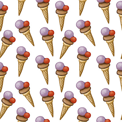 JPG 해외이미지 디자인 백그라운드 패턴 일러스트 사람없음 패턴백그라운드 콘아이스크림 해외일러스트 무늬 아이스크림 파일형식 이미지허브